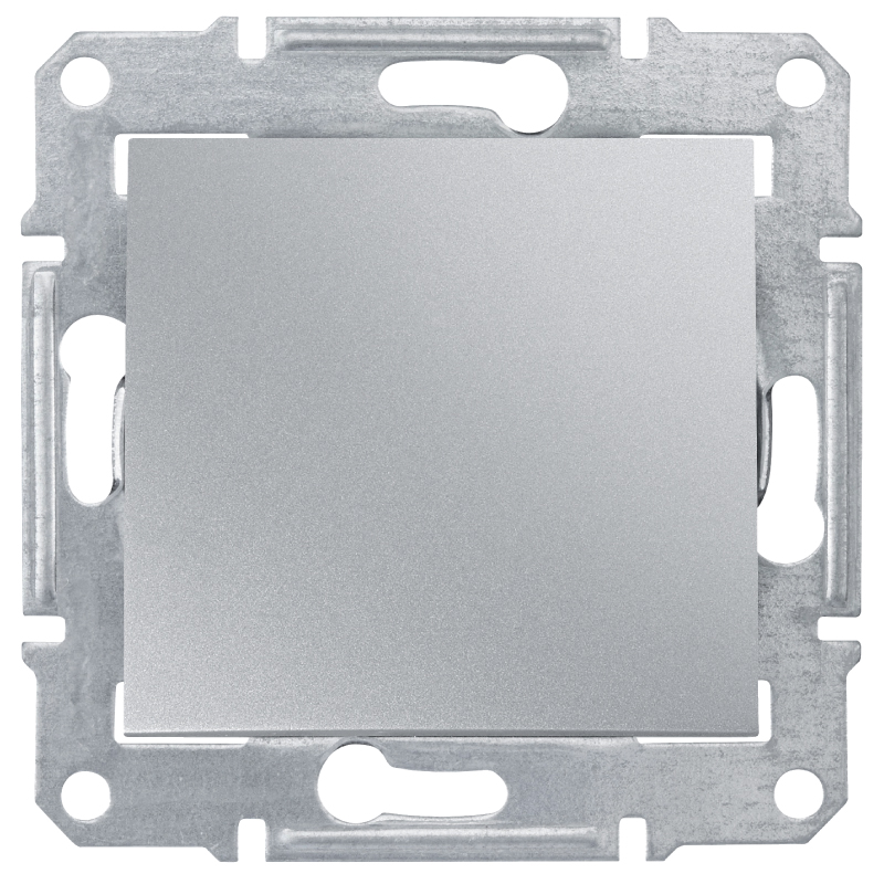 Sedna Выключатель одноклавишный в рамку алюминий (SDN0100160)